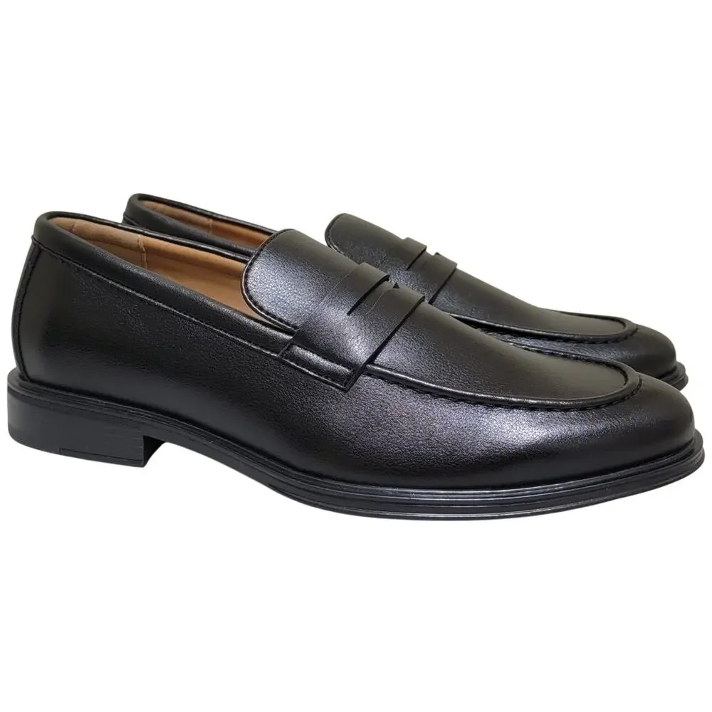 Vance Co Men Phineas Slip On Penny Loafers Size US 9.5M Black Faux Leather